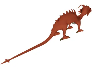Asian Fire Dragon 3D Model preview