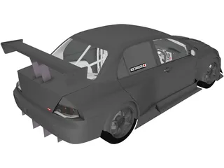 Mitsubishi Lancer Evolution HKS (2006) 3D Model preview