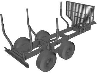 Log Trailer 3D Model preview