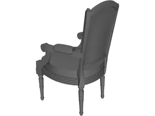Classic Arm Chair 3D Model preview