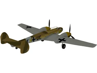 Messerschmitt BF-110 3D Model preview