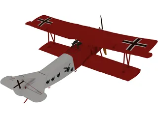 Fokker R7 3D Model preview