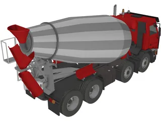 Scania 400 Cement Mixer 3D Model preview