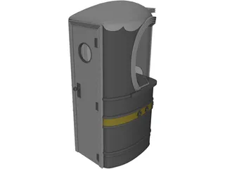 Art Deco Movie Theater Ticket Booth 3D Model preview