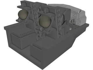 Boeing 747 Cockpit 3D Model preview