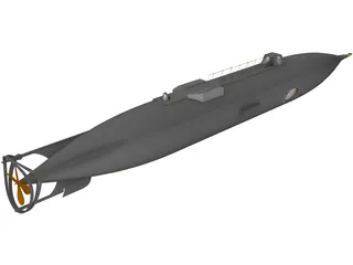 Jules Verne Nautilus Submarine 3D Model preview
