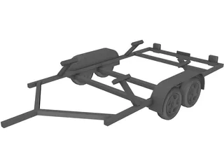Boat Trailer 3D Model preview