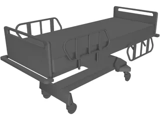 Bed Hospital 3D Model preview