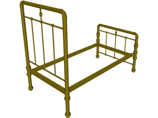 Bed Frame Antique 3D Model preview