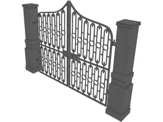 Driveway Gate 3D Model preview