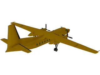 Fokker F27 Friendship 3D Model preview