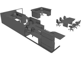 Office Corner 3D Model preview