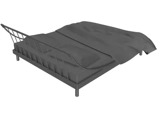 Double Bed Large 3D Model preview