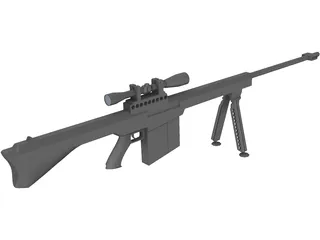 Barret Sniper Rifle 3D Model preview