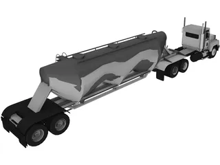 Mack with Powder Trailer 3D Model preview