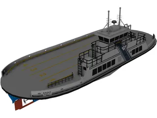 Ferry Boat 3D Model preview