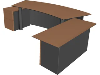 Wood Table 3D Model preview