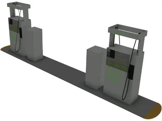 Gas Station Island 3D Model preview
