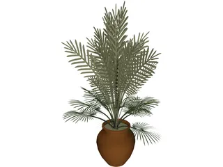 Large Potted House Plant 3D Model preview