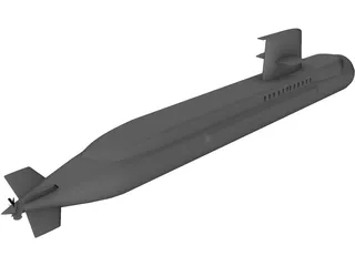 Australian Collins Class Submarine 3D Model preview