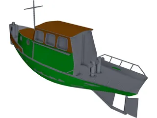 Tug Boat Sleepbootje 3D Model preview