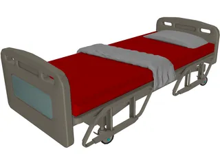 Bed Hospital 3D Model preview