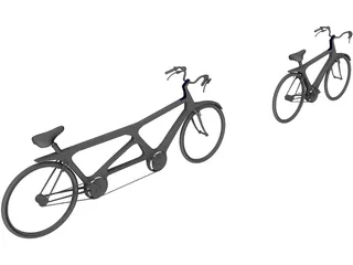 Modern Single and Tandem Bicycles 3D Model preview