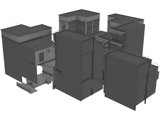 Old Chinese Buildings 3D Model preview