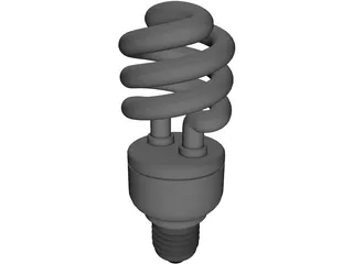 CFL Light Bulb 3D Model preview