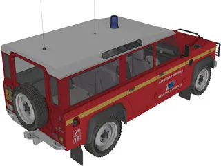 Land Rover Defender 110 Fire 3D Model preview