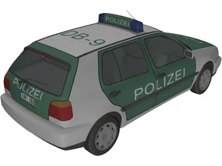 Volkswagen Golf III Polizei 3D Model preview