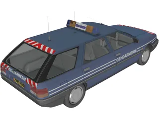 Renault 21 Nevada Gendarmerie 3D Model preview