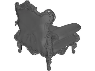 Armchair Continental 3D Model preview