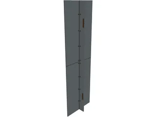 Glass to Fin Spider Connector with Glass 3D Model preview