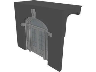 Federal Style Entry Double Doorway 3D Model preview