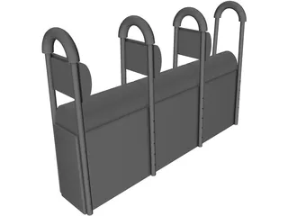 Jockey Seat 3 Person 3D Model preview