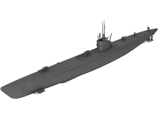 Modern Submarine 3D Model preview