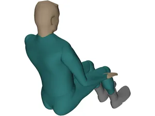 Pilot Sitting 3D Model preview