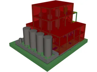 Alcohol Distillery 3D Model preview