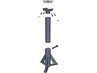 Axle Support Stand 3D Model preview