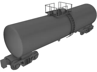 Tanker Rail Car 3D Model preview