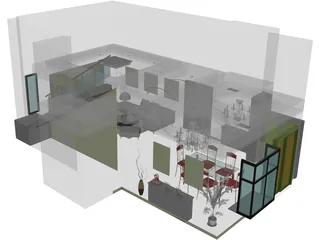 Living Room 3D Model preview