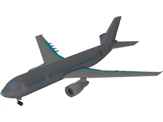 Airbus A300 3D Model preview