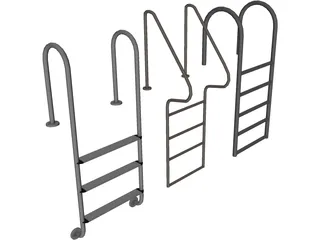 Pool Stairs 3D Model preview
