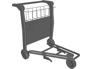 Airport Trolley 3D Model preview