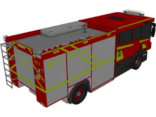 Scania Fire Truck 3D Model preview