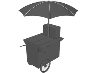 Hot Dog Cart 3D Model preview