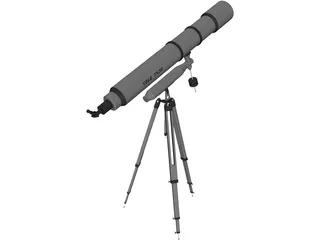 Potable Telescope T430 3D Model preview