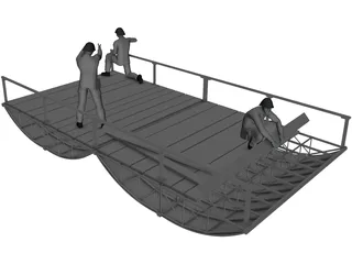 Ponton Bridge PMP 3D Model preview