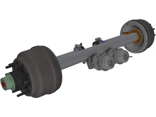 Axle Trailer 3D Model preview